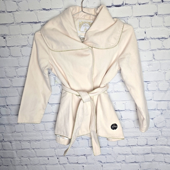 Disney Other - Disney Princess Girls Cream Coat With Belt 7/8